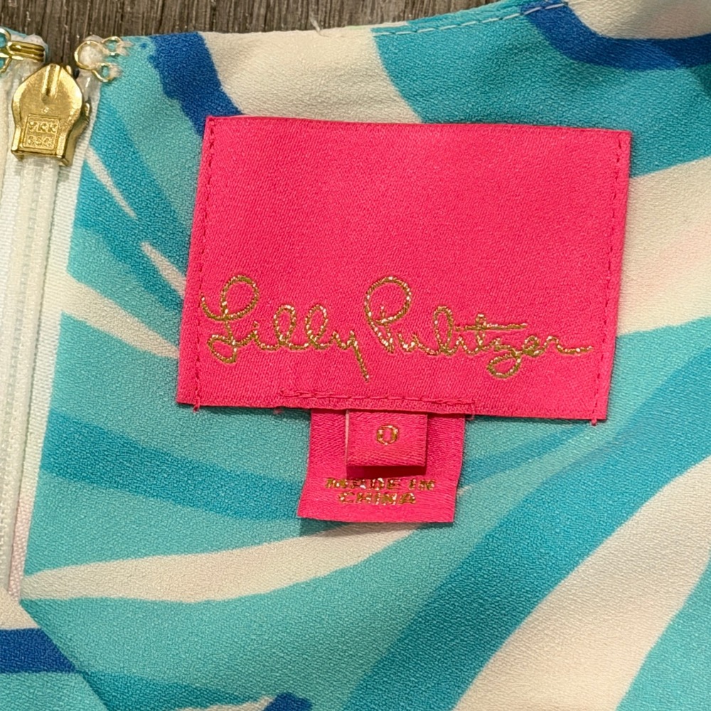 Lilly Pulitzer Womens Narissa Stretch Shift Dress Coco Island Pink Blue Size 0 - Picture 5 of 9